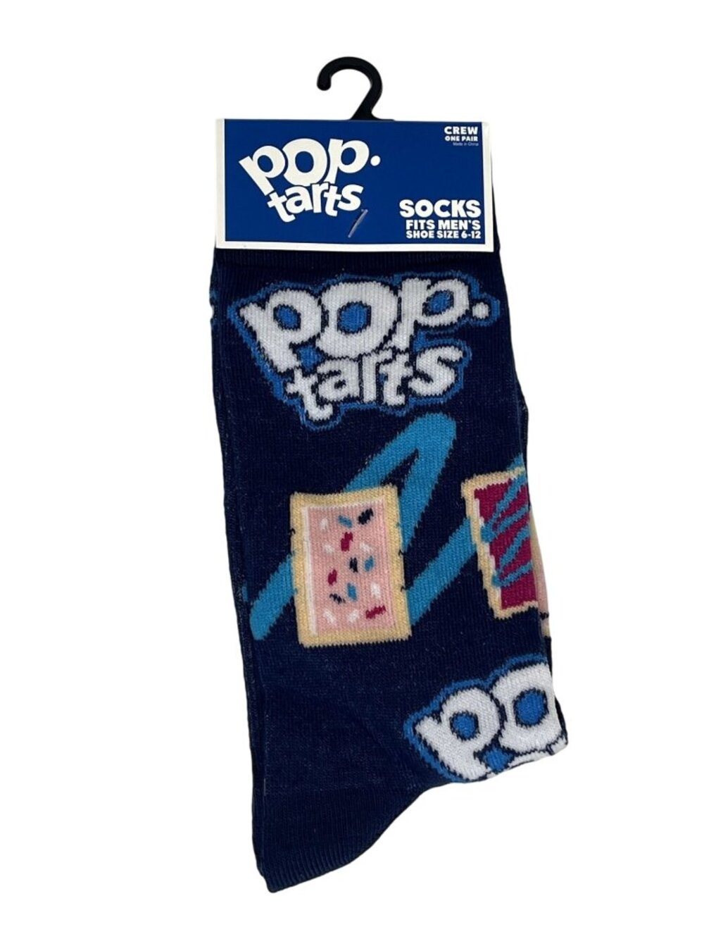 Pop-Tarts Crew Socks Mens 6-12 Blue Breakfast Food Novelty NWT